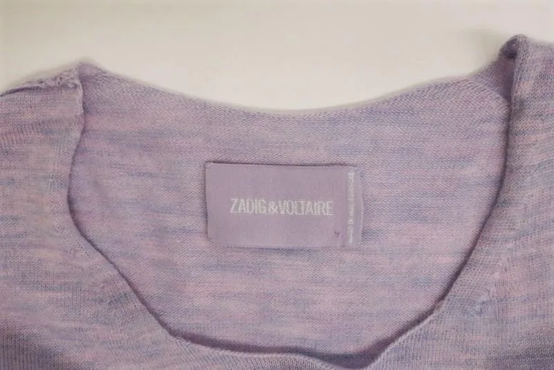 Zadig & Voltaire Sweater Gwendal Kiss Lilac Intarsia Pullover Size Extra Small