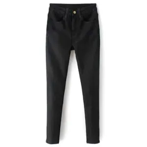 Zip Fly High Waisted Black Skinny Jeans - Black M