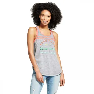 Zoe   Liv Women's Together is a Beautiful Place Ringer Graphic Tank Top